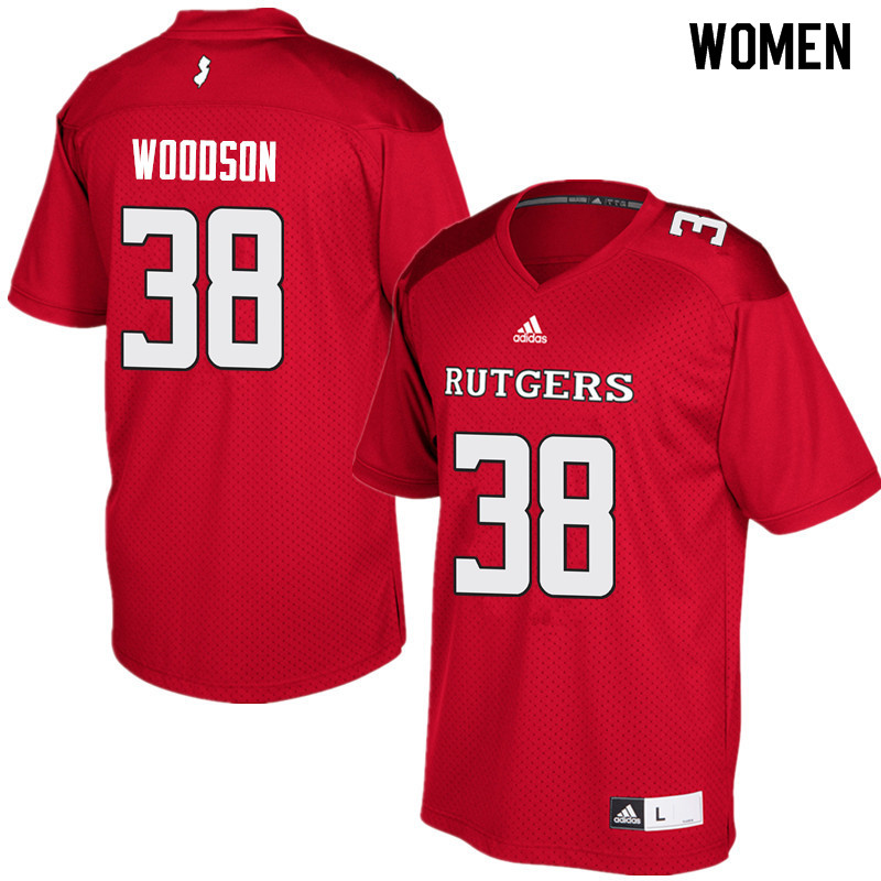 Women #38 Nyshere Woodson Rutgers Scarlet Knights College Football Jerseys Sale-Red